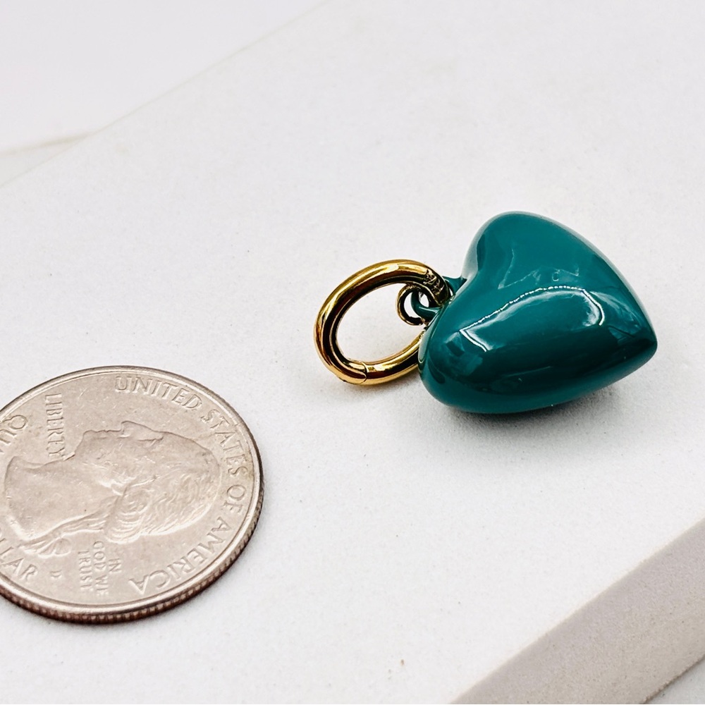 ROXANNE ASSOULIN The Mini Puffy Heart Charm in Forest New color firm price - Picture 7 of 13